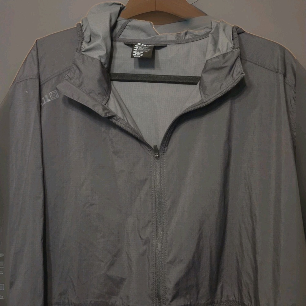 511 Tactical Windbreaker Jacket Packable Men's XL Black Button/Zip Lightweight